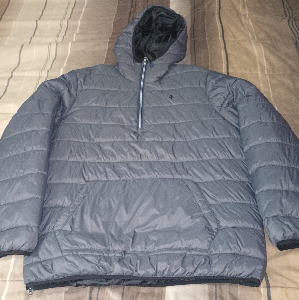 Men's Izod Charcoal Puffer 1/4 Zip Jacket L‎